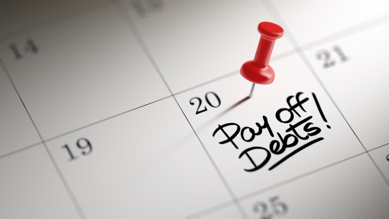 calendar with pay off debt date